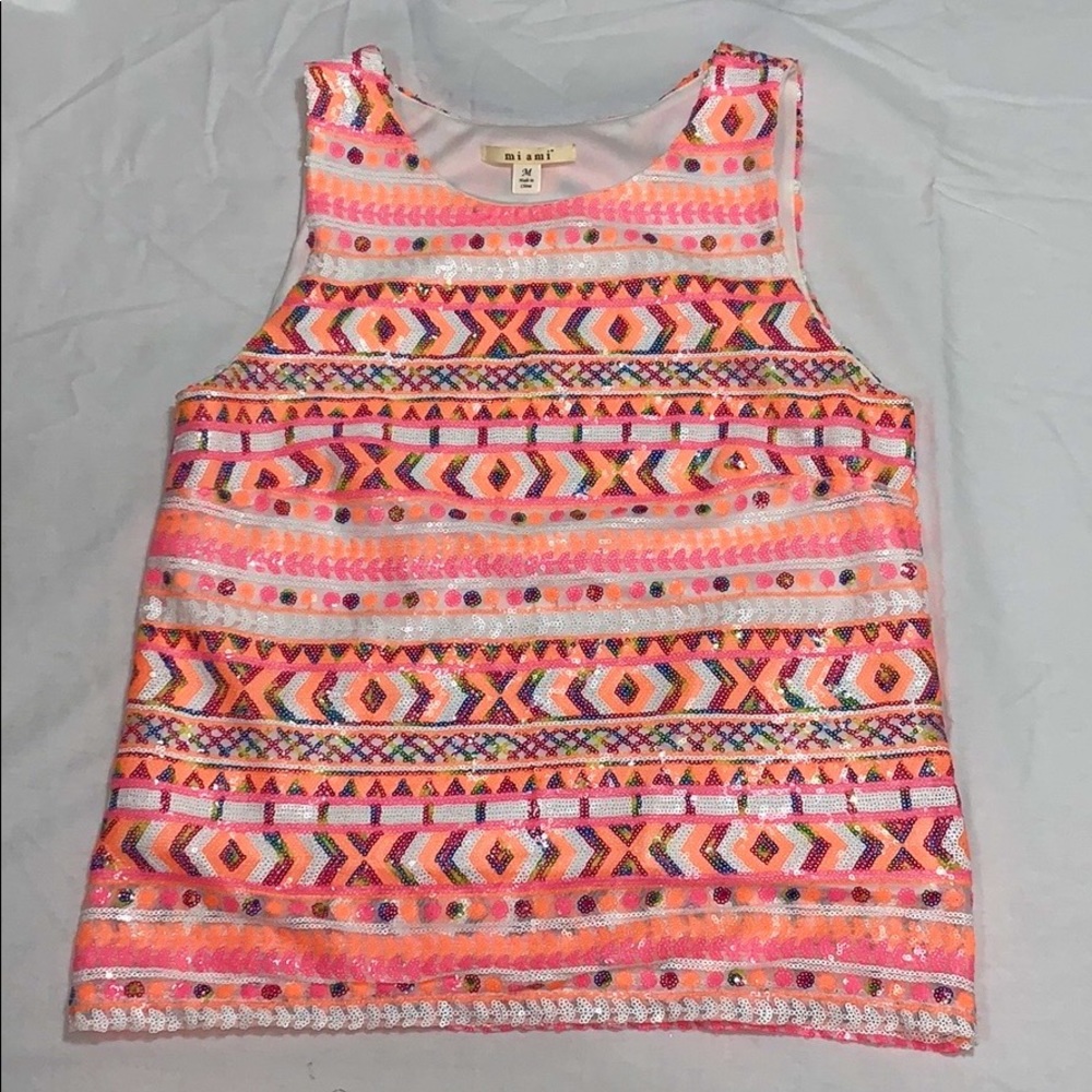 Sequined tank top